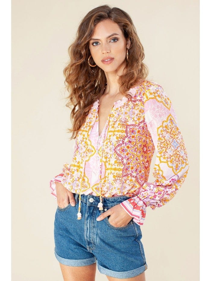 Hale Bob Audrey Silk Top 1YYT2095 Pink ...